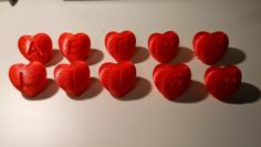 Hearts With Letters 3D Printer Model