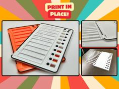 Print In Place Checklist / To-do Board – Insert Your Paper And Close! 3D Printer Model