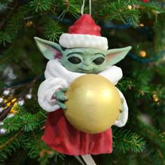 Baby Yoda Christmas Ornament 3D Printer Model