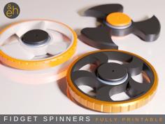 Fidget Spinners – 3 Designs, Fully Printable, Print-in-Place 3D Printer Model