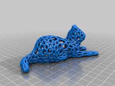 Cat Laying Around Voronoi Remix 3D Printer Model