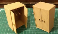 Dollhouse Wardrobe (with Hangers) 3D Printer Model