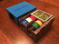 Splendor Game Organizer With Support For Sleeved Cards 3D Printer Model