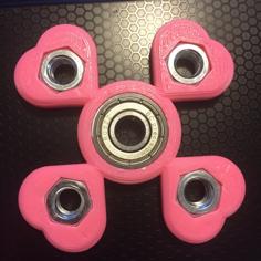 I Heart <3 Customizable Valentine (pick-a-weight) Fidget Spinner 3D Printer Model