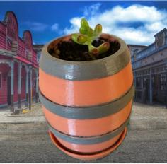 Customizable Barrel Planter 3D Printer Model