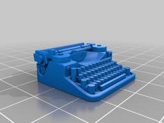 Underwood Portable 4 Bank Typewriter Ornaments 3D Printer Model