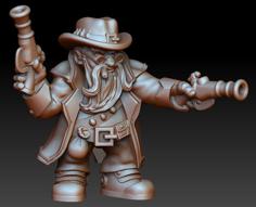 Dual Wield Pistol Dwarf Gunslinger 3D Printer Model