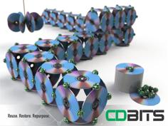 CDBITS | Expandable, Modular CD And DVD Connectors. 3D Printer Model