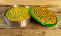 Feng Shui Coasters With Tray 3D Printer Model