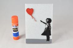 Banksy “Girl With Balloon” Stencil Graffiti Art 3D Printer Model