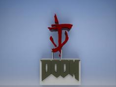 Mark Of The Doom Slayer Desk Decoration 3D Printer Model