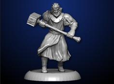 Warrior With Hammer 3D Printer Model