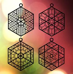 Four Stained Glass Inspired Ornaments 3D Printer Model