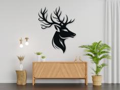 Deer Wall Sculpture 3D Printer Model