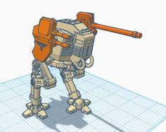 Dieselpunk German Mech Walker 3D Printer Model