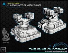 Planetary Missile Defense Turret – Tabletop Gaming – The Ignis Quadrant 3D Printer Model