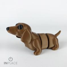 Cute Dachshund Articulated (dark Eyes Version) 3D Printer Model