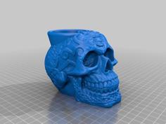 Celtic Skull Flower Pot 3D Printer Model