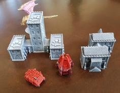 Gothic Style Buildings For 6mm / 1:285 Scale Gaming Sample 3D Printer Model