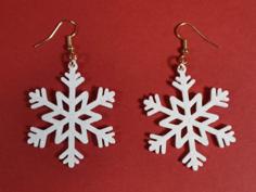 Snowflake Earrings / Ornament 3D Printer Model