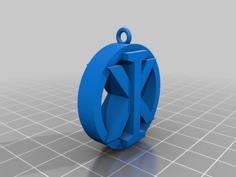 Circled Iota Chi Christmas Ornament 3D Printer Model