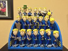 Fallout : Vault Boy Bobbleheads Shelf (Remix For Makerbot Print Bed) 3D Printer Model