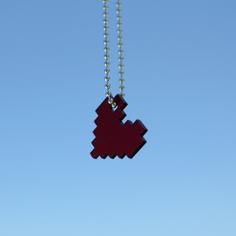 8-Bit Heart Pendant 3D Printer Model