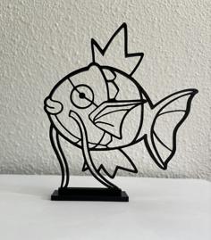 Magikarp Pokemon Line Art 3D Printer Model