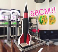 4 Part Classic Rocket For 20×20 Printers VASE MODE 3D Printer Model