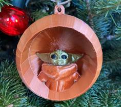 Baby Yoda Christmas Ornament 3D Printer Model