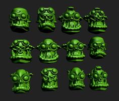 Space Orc Goggle Head Add On Pack 3D Printer Model