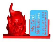 Flaming Skull Business Card Holder (Expandable) 3D Printer Model