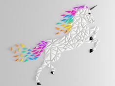 Geometric Unicorn Wall Art 3D Printer Model