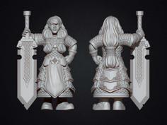 Female Dwarf Warrior 3D Printer Model