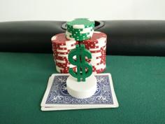 $ Dollar Sign Poker Card Capper 3D Printer Model