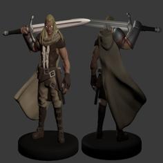 Human Barbarian/Fighter Miniature 3D Printer Model