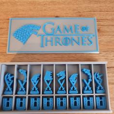 Game Of Thrones Chess Set And Box 3D Printer Model