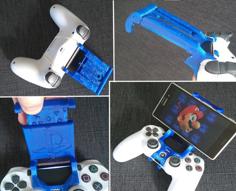 Ps4 Android Universal . Mount . Clip . Holder . Smartphone . DualShock 4 ( V2 / Rev 2 Tested ) . Branded Playstation . NEW Reinforcre V 3D Printer Model