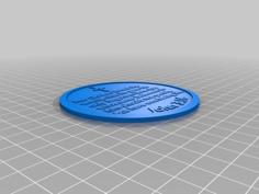 John 3:16 Medallion 3D Printer Model