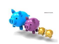 Golden Pig Family 3D Printer Model