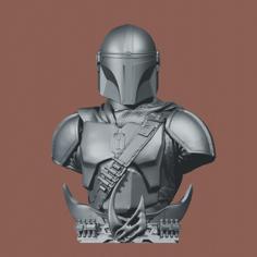 The Mandalorian Bust (UPGRADE) 80% Polygon Reduction 3D Printer Model