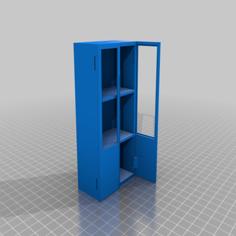 Bookshelf (bookcase, Cabinet) With Glass Doors From Microscopic Slides 3D Printer Model