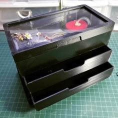 Jewelry Box (with Acrylic Window Display, 2 Drawers) 3D Printer Model