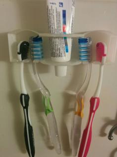 Toothbrush Holder For Shower With Extra Slots 3D Printer Model