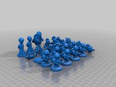 Astronaut Vs Alien Chess 3D Printer Model