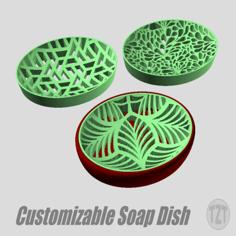 Customizable Soap Dish With Decorative Inserts 3D Printer Model