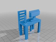 Desk With Pc 3D Printer Model