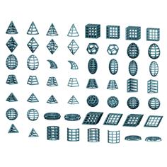 Collection Of 17 Wireframe Geometric Shapes 3D Printer Model