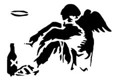 Banksy Homeless Angel Stencil 3D Printer Model