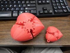 Heart Gears Keychain 3D Printer Model